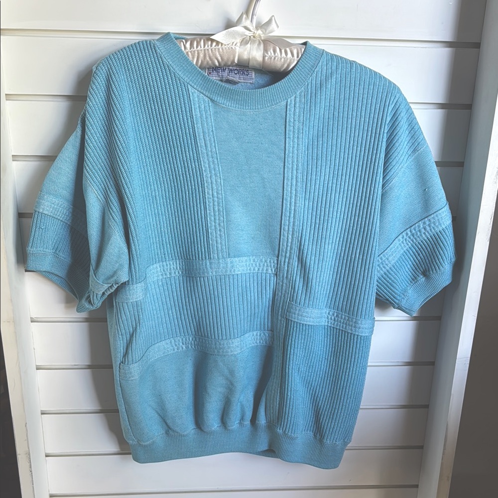 Vintage New Works 80’s Blue Short Sleeve Sweater